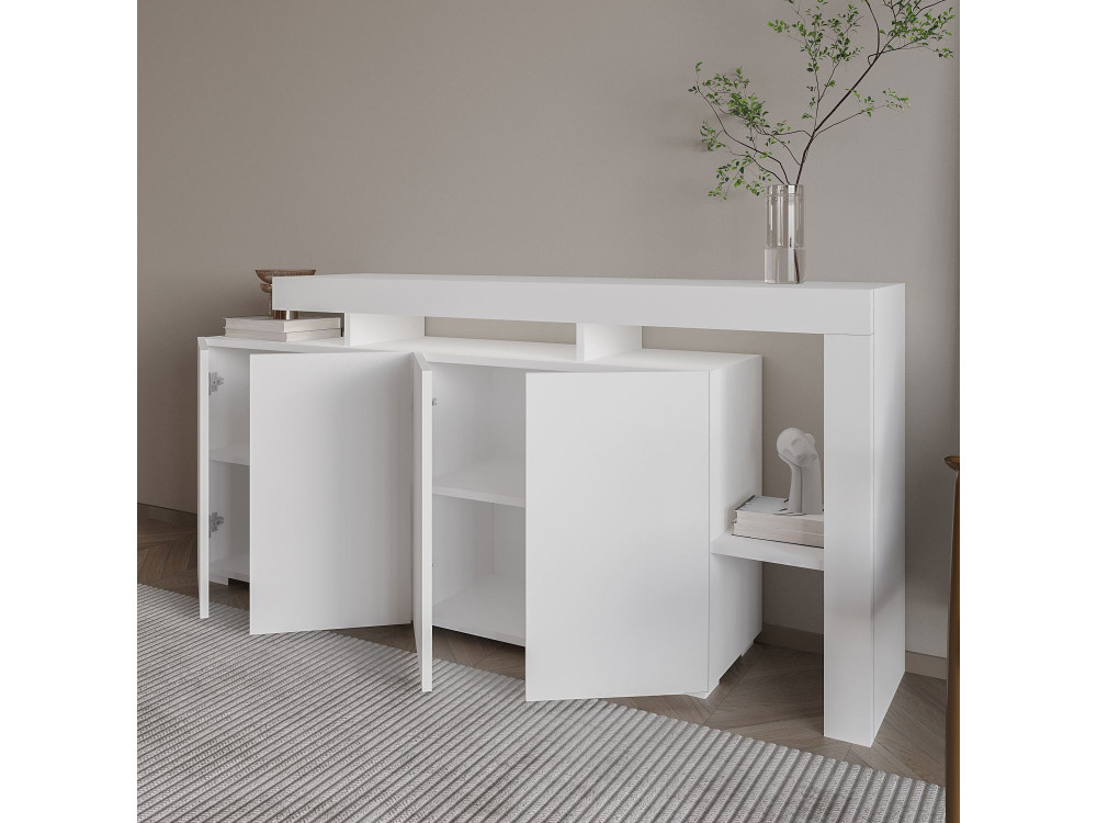 Buffet en bois "Beliz" - 170 x 35 x 80 cm - Blanc