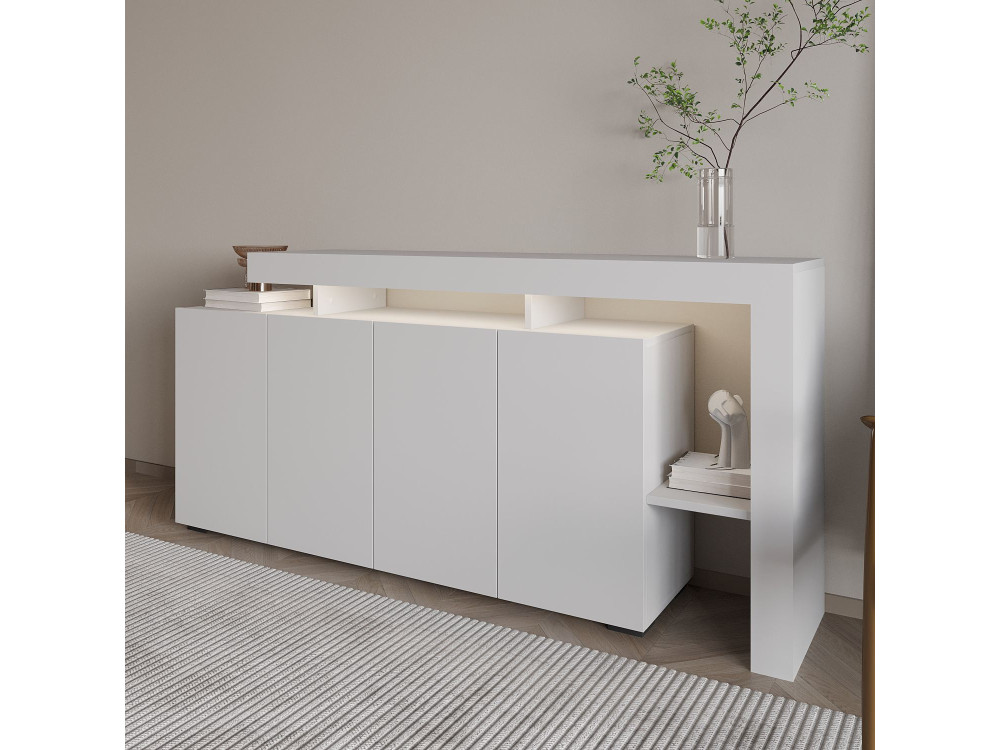 Buffet en bois "Beliz" - 170 x 35 x 80 cm - Blanc
