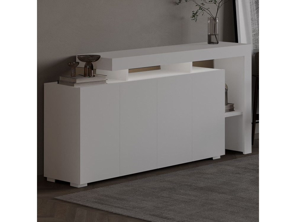 Buffet en bois "Beliz" - 170 x 35 x 80 cm - Blanc
