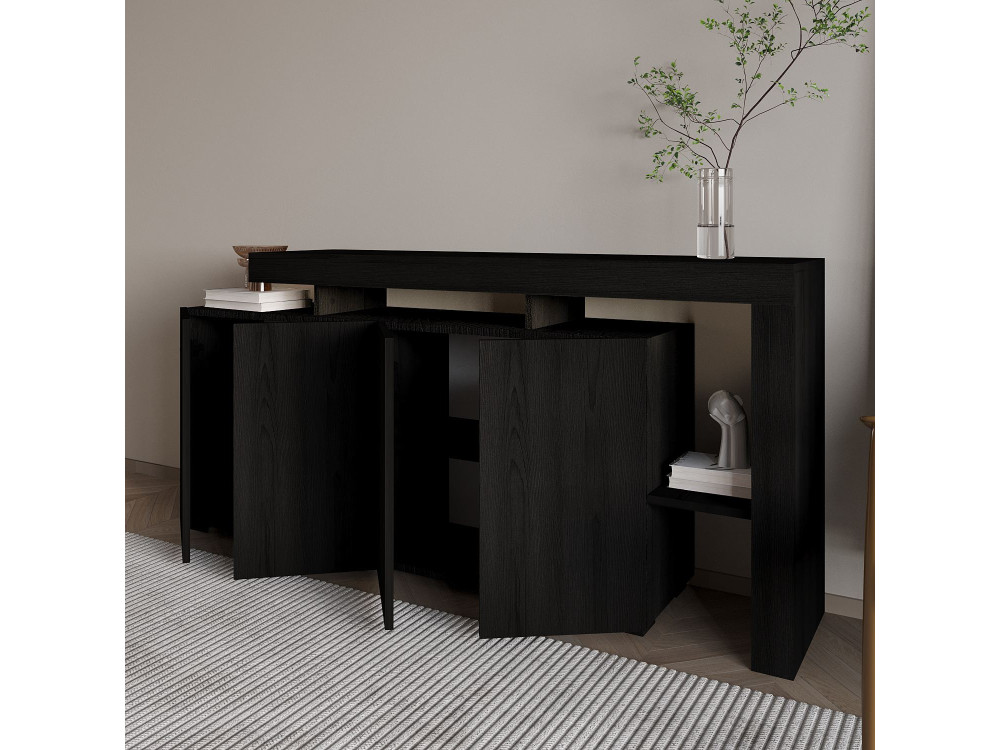 Buffet en bois "Beliz" - 170 x 35 x 80 cm - Bois Noir