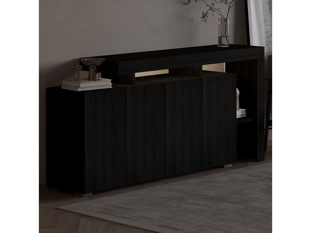 Buffet en bois "Beliz" - 170 x 35 x 80 cm - Bois Noir
