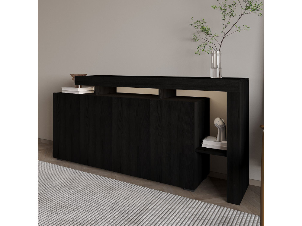 Buffet en bois "Beliz" - 170 x 35 x 80 cm - Bois Noir