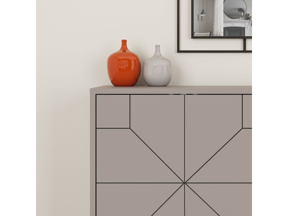 Buffet en bois "Dune" - 123 x 35 x 62 cm - Moka clair