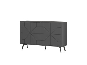 Buffet en bois "Dune" - 123 x 35 x 62 cm - Gris anthracite