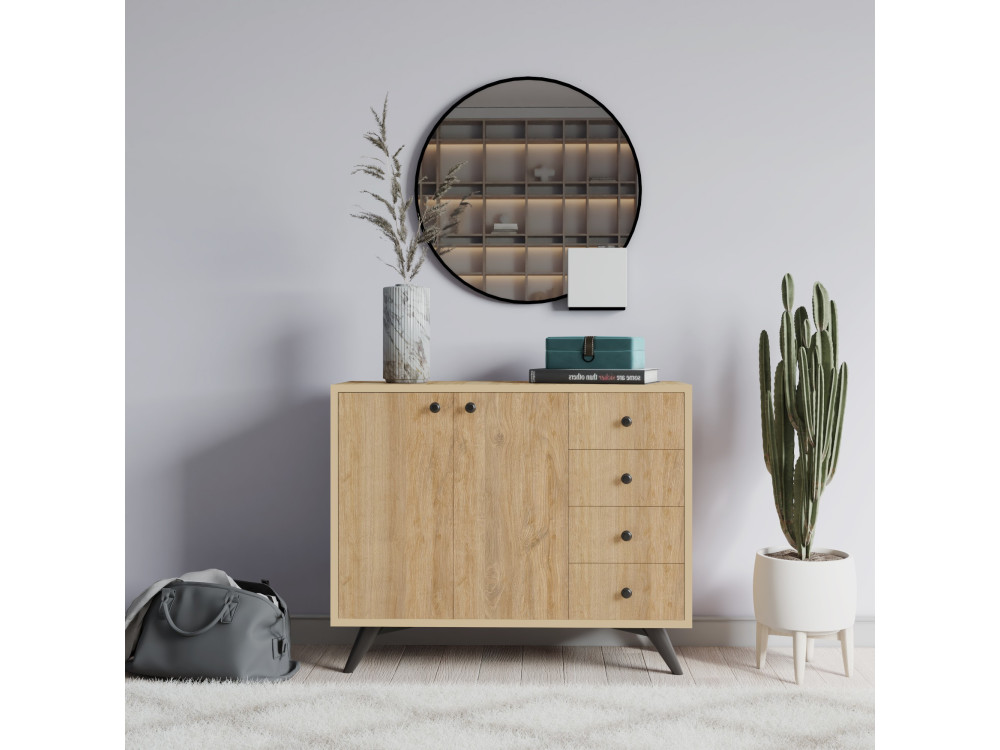 Buffet en bois "Waga" - 100 x 35 x 82 cm - Marron
