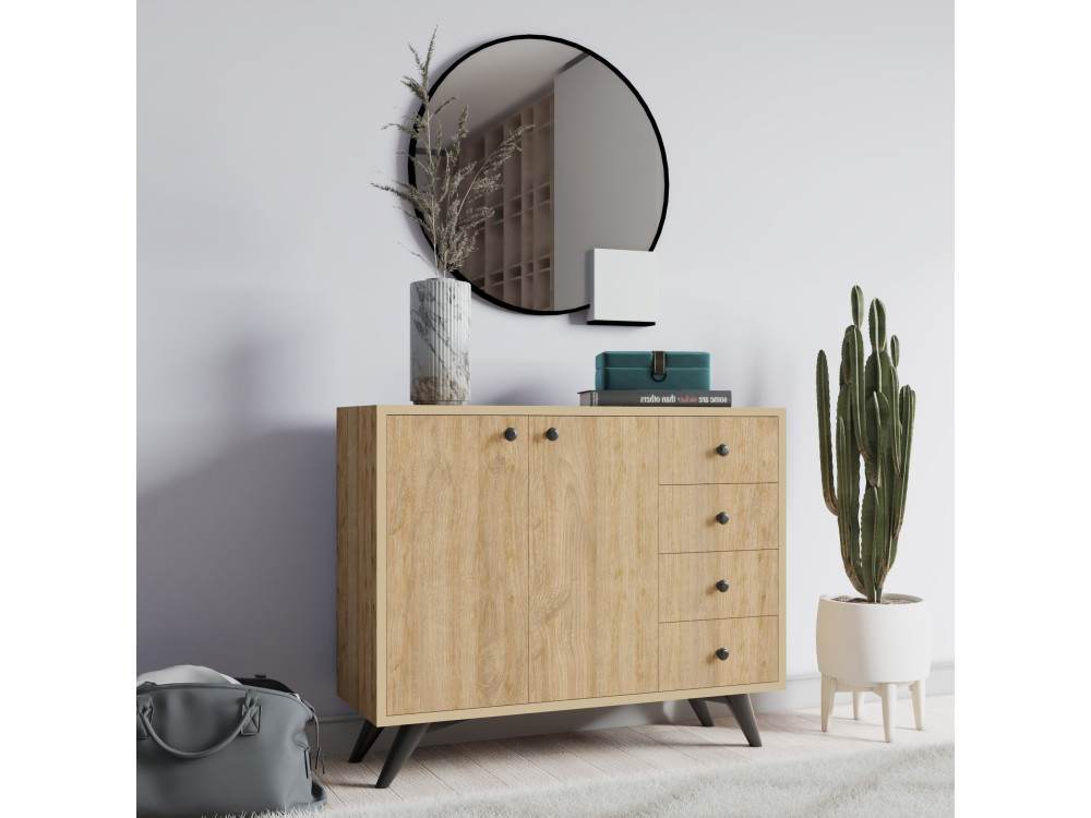 Buffet en bois "Waga" - 100 x 35 x 82 cm - Marron
