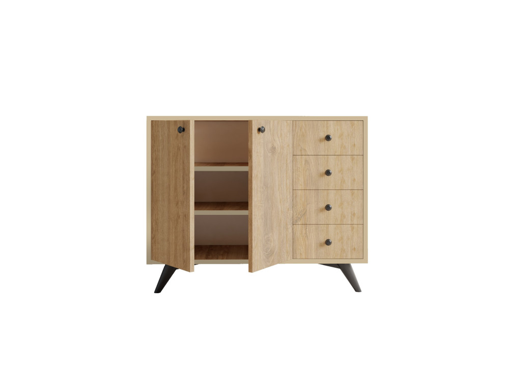 Buffet en bois "Waga" - 100 x 35 x 82 cm - Marron