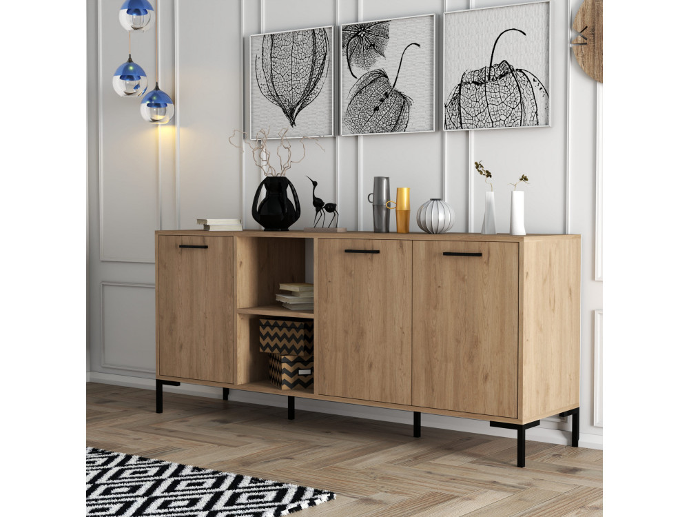 Buffet en bois "Aurora" - 180 x 45 x 80 cm - Marron