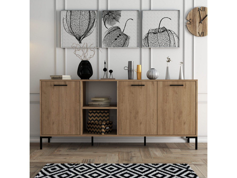 Buffet en bois "Aurora" - 180 x 45 x 80 cm - Marron