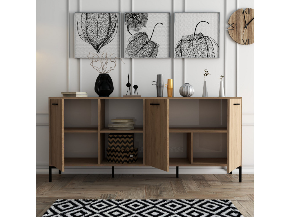 Buffet en bois "Aurora" - 180 x 45 x 80 cm - Marron