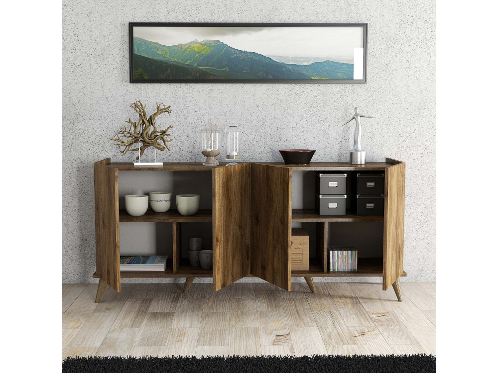 Buffet en bois "Elegante" - 180 x 45 x 80 cm - Marron