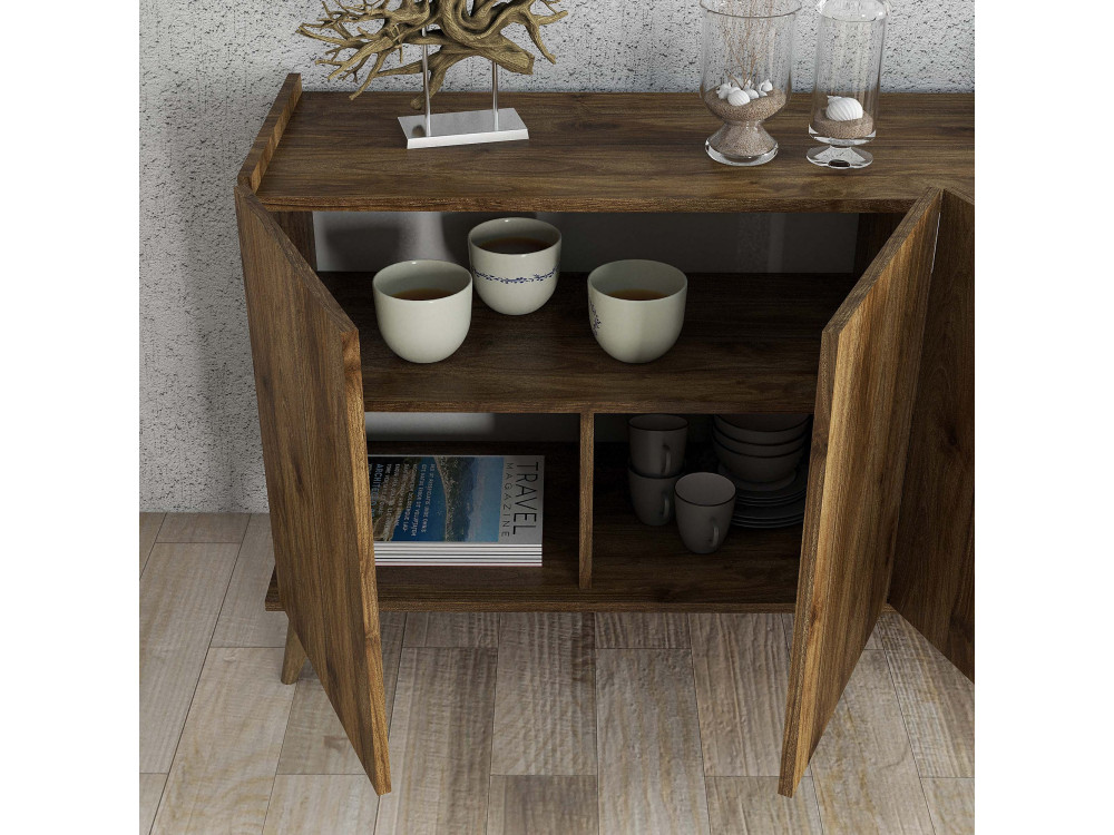 Buffet en bois "Elegante" - 180 x 45 x 80 cm - Marron
