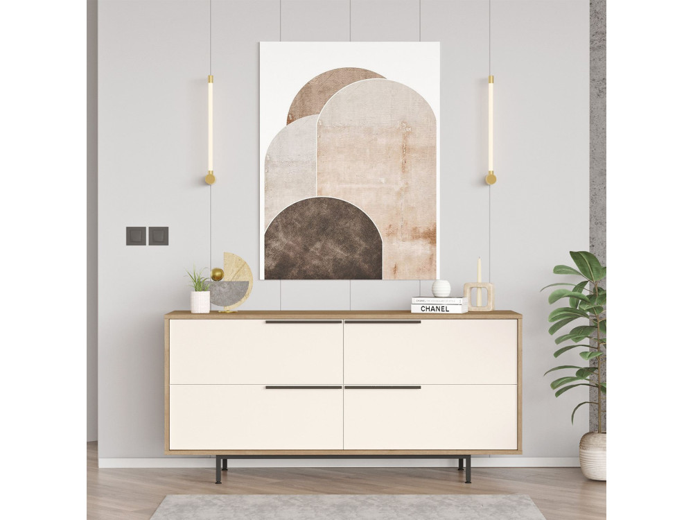 Buffet en bois "ON3-SW" - 160 x 44 x 74 cm - Blanc