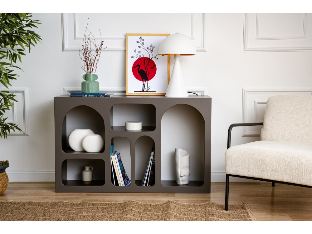 Buffet en bois "Liva 120" - 120 x 37 x 74 cm - Gris anthracite