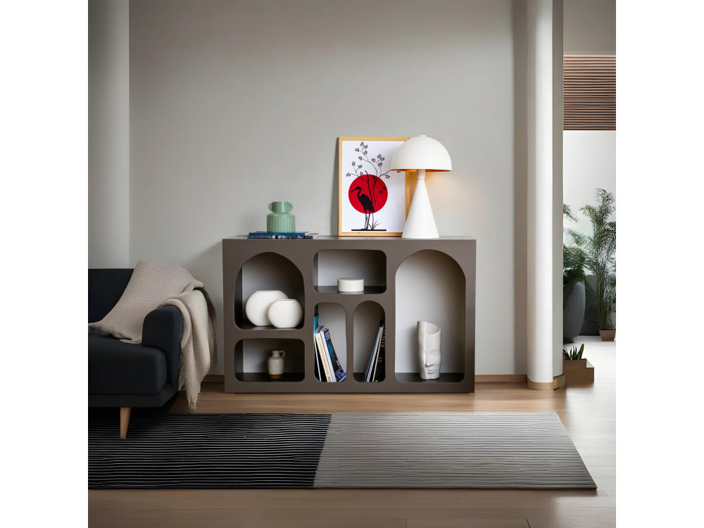 Buffet en bois "Liva 120" - 120 x 37 x 74 cm - Gris anthracite