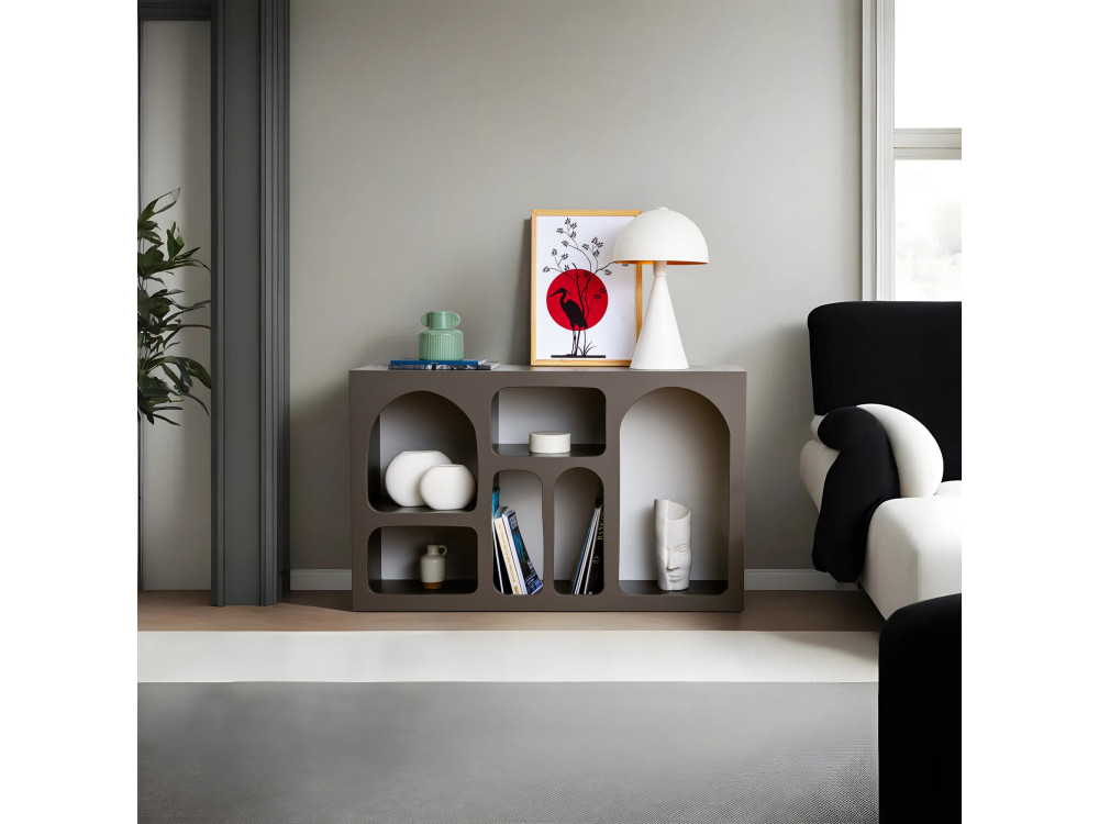 Buffet en bois "Liva 120" - 120 x 37 x 74 cm - Gris anthracite