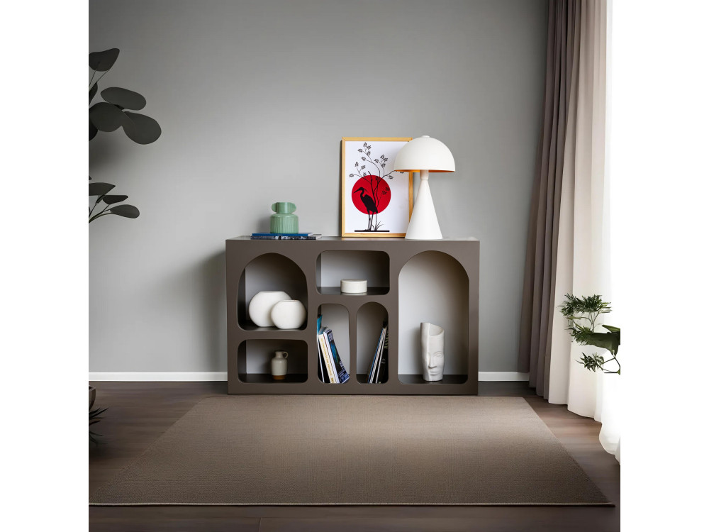 Buffet en bois "Liva 120" - 120 x 37 x 74 cm - Gris anthracite