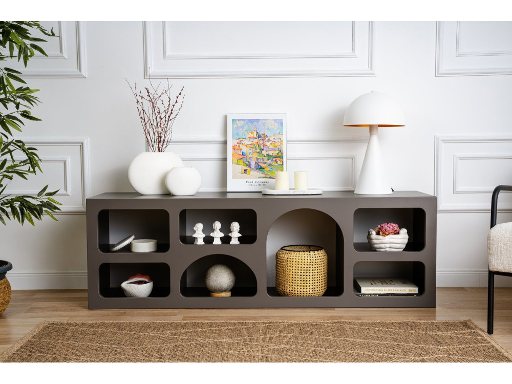 Buffet en bois "Ferlis" - 160 x 40 x 51 cm - Gris anthracite
