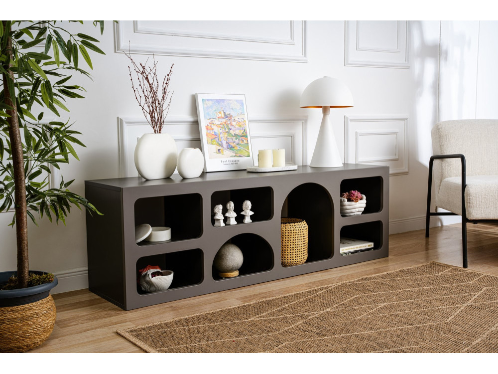 Buffet en bois "Ferlis" - 160 x 40 x 51 cm - Gris anthracite