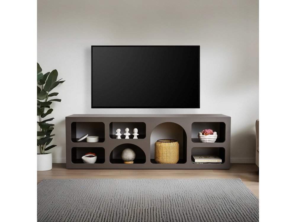 Buffet en bois "Ferlis" - 160 x 40 x 51 cm - Gris anthracite