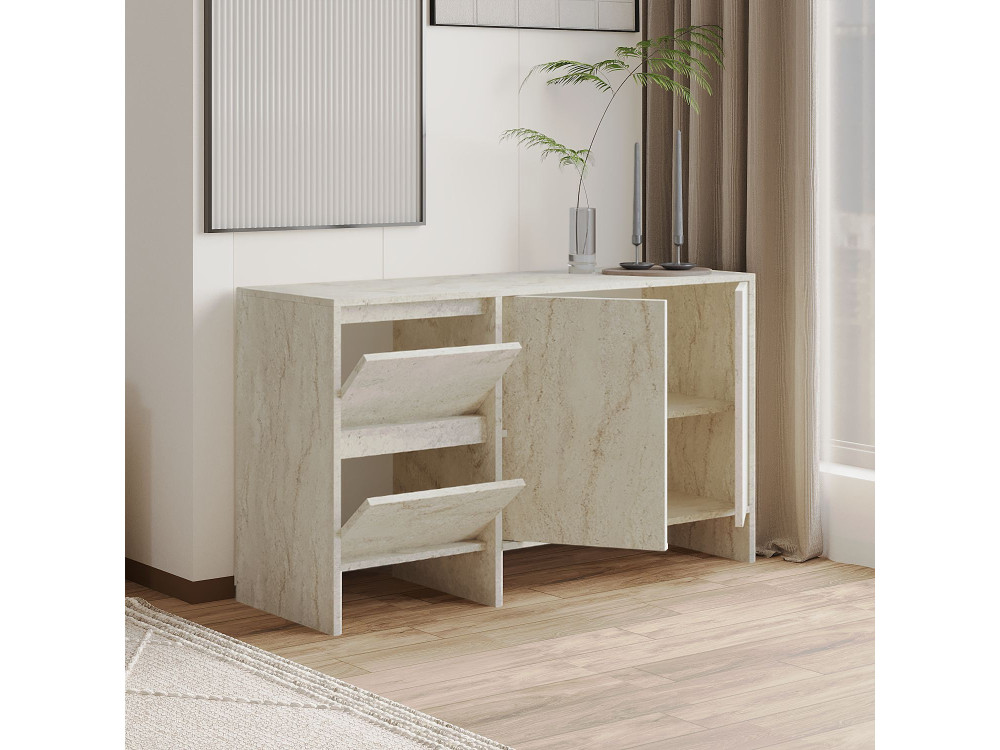 Buffet en bois "Laris 130" - 130 x 44 x 82 cm - Travertin