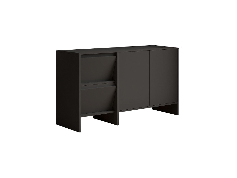 Buffet en bois "Laris 130" - 130 x 44 x 82 cm - Gris anthracite
