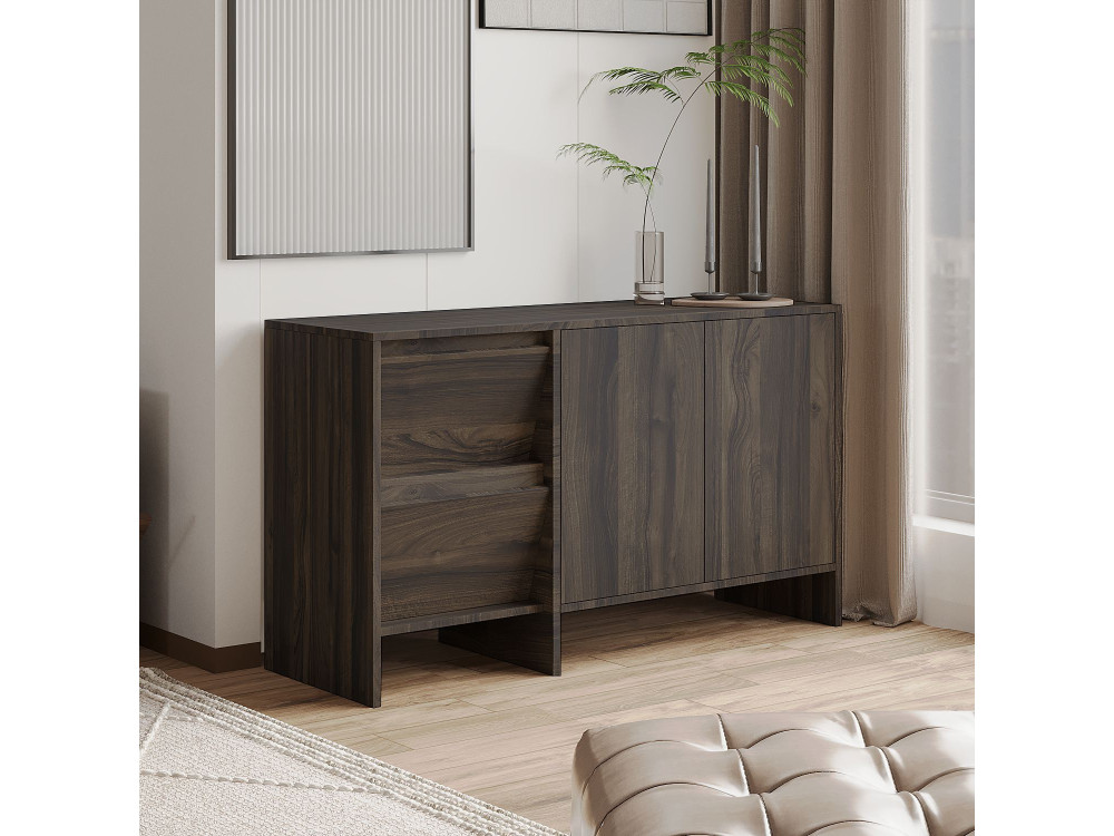 Buffet en bois "Laris 130" - 130 x 44 x 82 cm - Marron