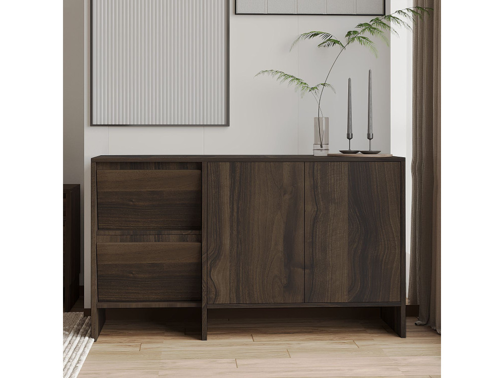 Buffet en bois "Laris 130" - 130 x 44 x 82 cm - Marron