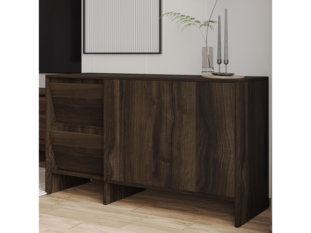 Buffet en bois "Laris 130" - 130 x 44 x 82 cm - Marron
