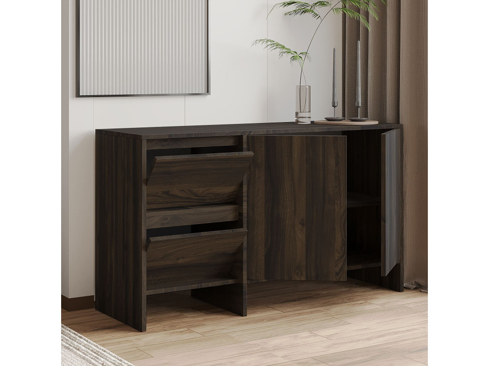 Buffet en bois "Laris 130" - 130 x 44 x 82 cm - Marron