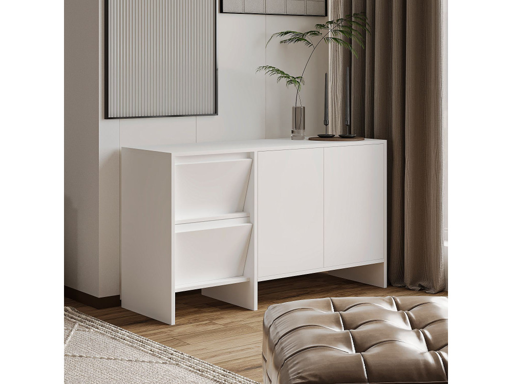 Buffet en bois "Laris 130" - 130 x 44 x 82 cm - Blanc