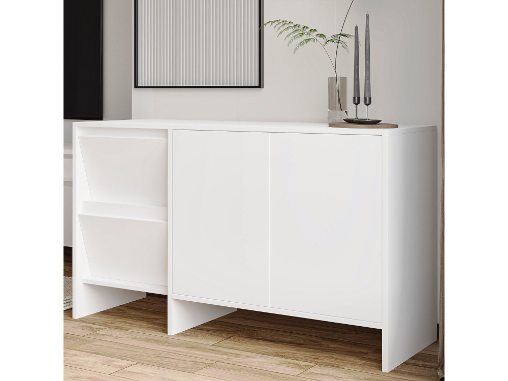 Buffet en bois "Laris 130" - 130 x 44 x 82 cm - Blanc
