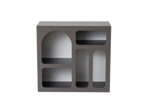 Buffet en bois "Lessa" - 80 x 37 x 74 cm - Gris anthracite