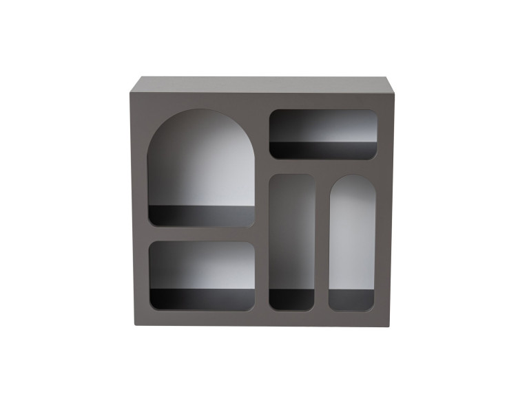 Buffet en bois "Lessa" - 80 x 37 x 74 cm - Gris anthracite