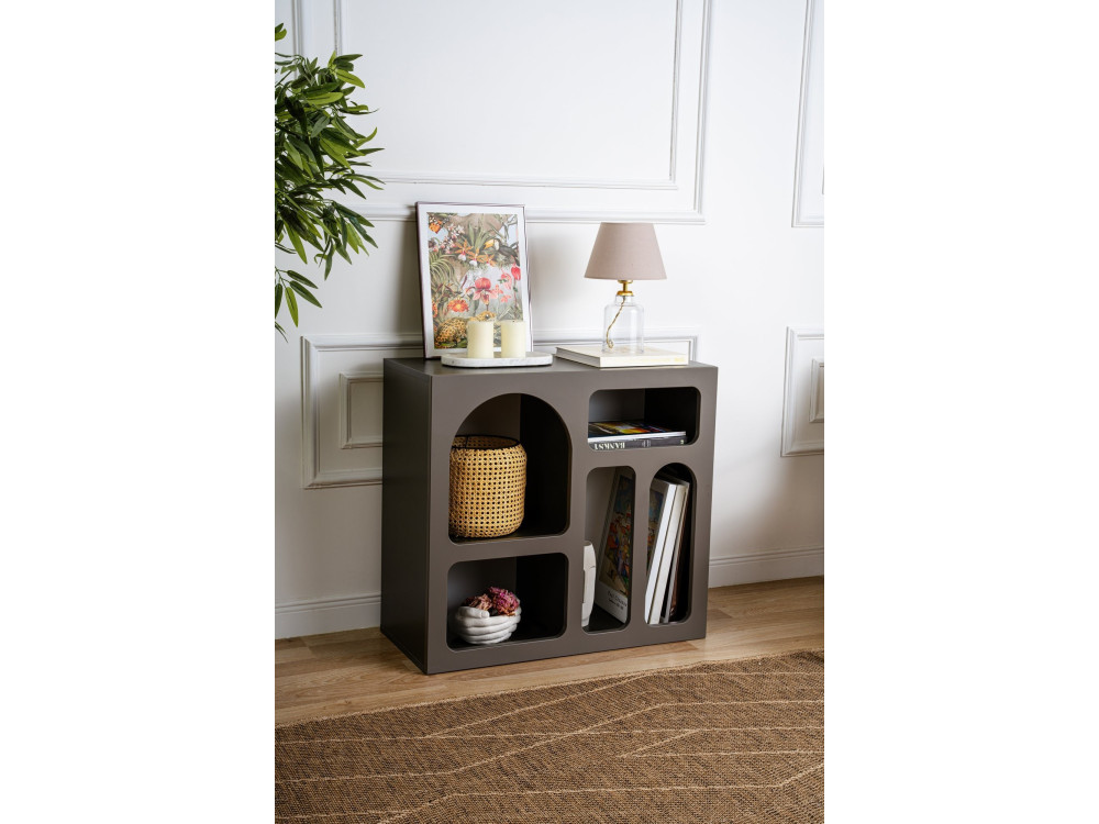 Buffet en bois "Lessa" - 80 x 37 x 74 cm - Gris anthracite