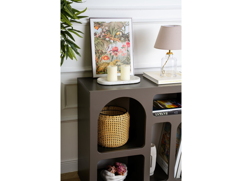 Buffet en bois "Lessa" - 80 x 37 x 74 cm - Gris anthracite