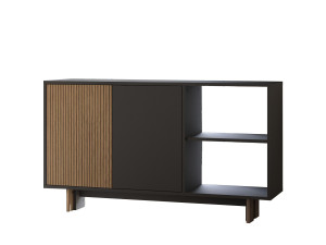 Buffet en bois "Ravello" - 140 x 35 x 80 cm - Gris anthracite