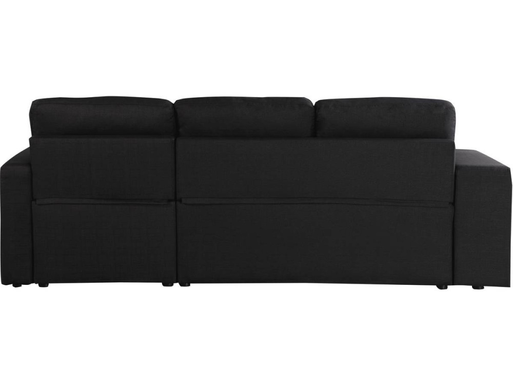 Canapé d'angle convertible/réversible "Axel" - 3 places - Noir