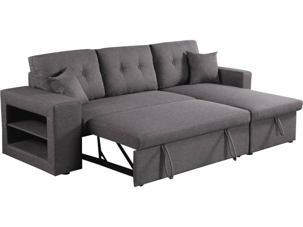 Canapé d'angle convertible/réversible "Axel" - 3 places - Gris