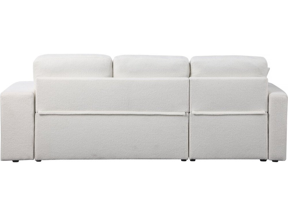Canapé d'angle bouclettes convertible/reversible "Axel" - 3 Places - Blanc