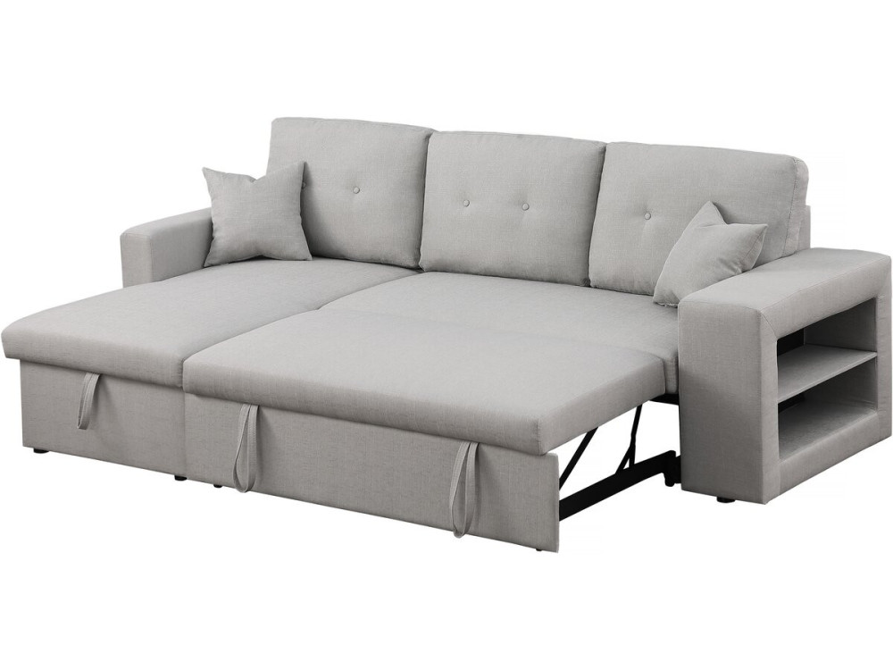 Canapé d'angle convertible/réversible "Axel" - 3 places - Gris clair