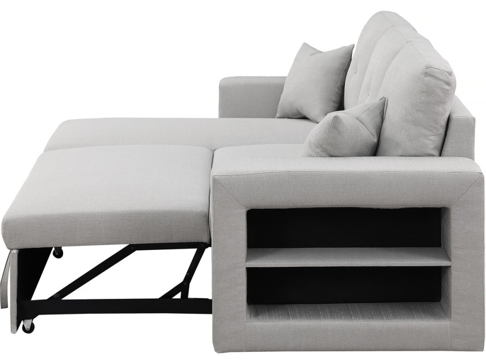 Canapé d'angle convertible/réversible "Axel" - 3 places - Gris clair