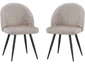 Lot de 2 chaises en tissu "Samuel" - 53 x 51 x 82 cm - Beige
