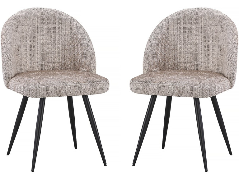 Lot de 2 chaises en tissu "Samuel" - 53 x 51 x 82 cm - Beige