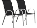 Fauteuil jardin Textilène "Cordoba" - Phoenix - Rose - Lot de 2 - Noir / Argenté