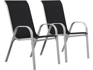 Fauteuil jardin Textilène "Cordoba" - Phoenix - Noir - Lot de 2