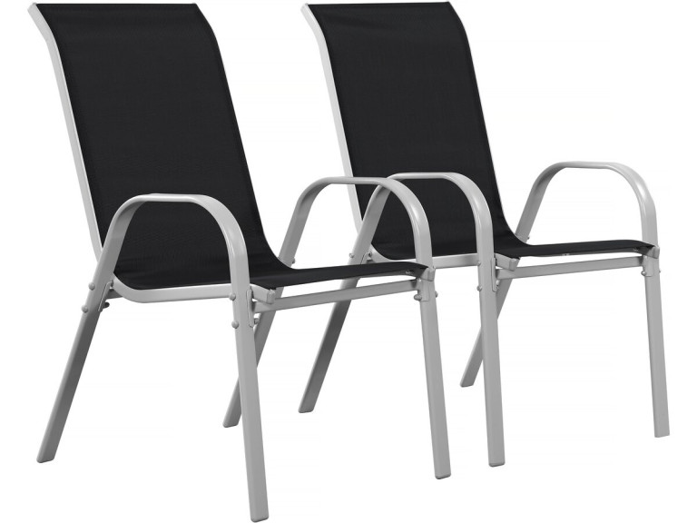 Fauteuil jardin Textilène "Cordoba" - Phoenix - Noir - Lot de 2