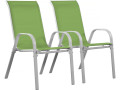 Fauteuil jardin Textilène "Cordoba" - Phoenix - Ecru - Lot de 2 - Vert / Blanc