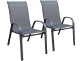Fauteuil jardin Textilène "Cordoba" - Phoenix - Ecru - Lot de 2 - Gris