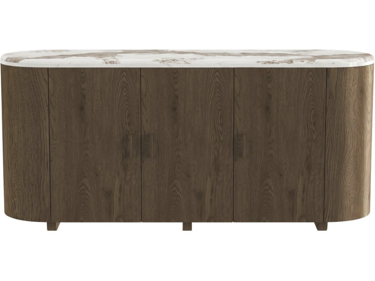 Buffet en bois avec plateau en céramique "Azya" - 160 x 45 x 75 cm - Marron